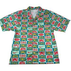 Nike Dri-FIT Hawaiian Resort Camp Button Up Shirt Size M